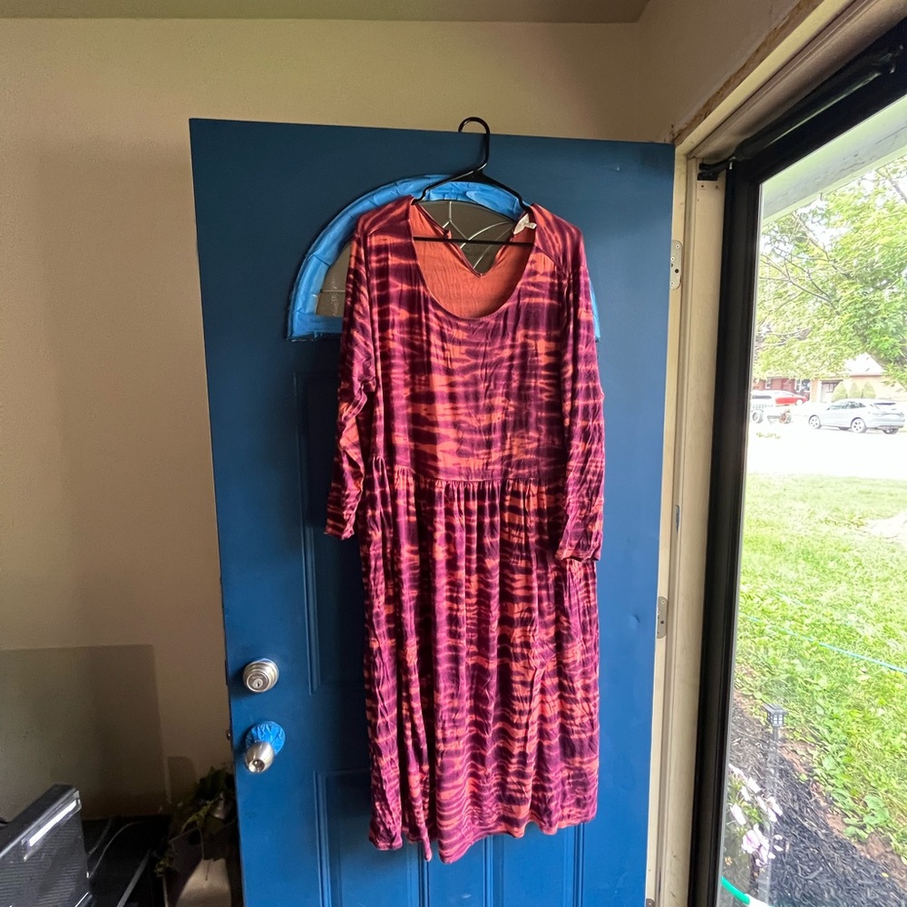 Terra & Sky Orange and Purple Tie-Dye Top